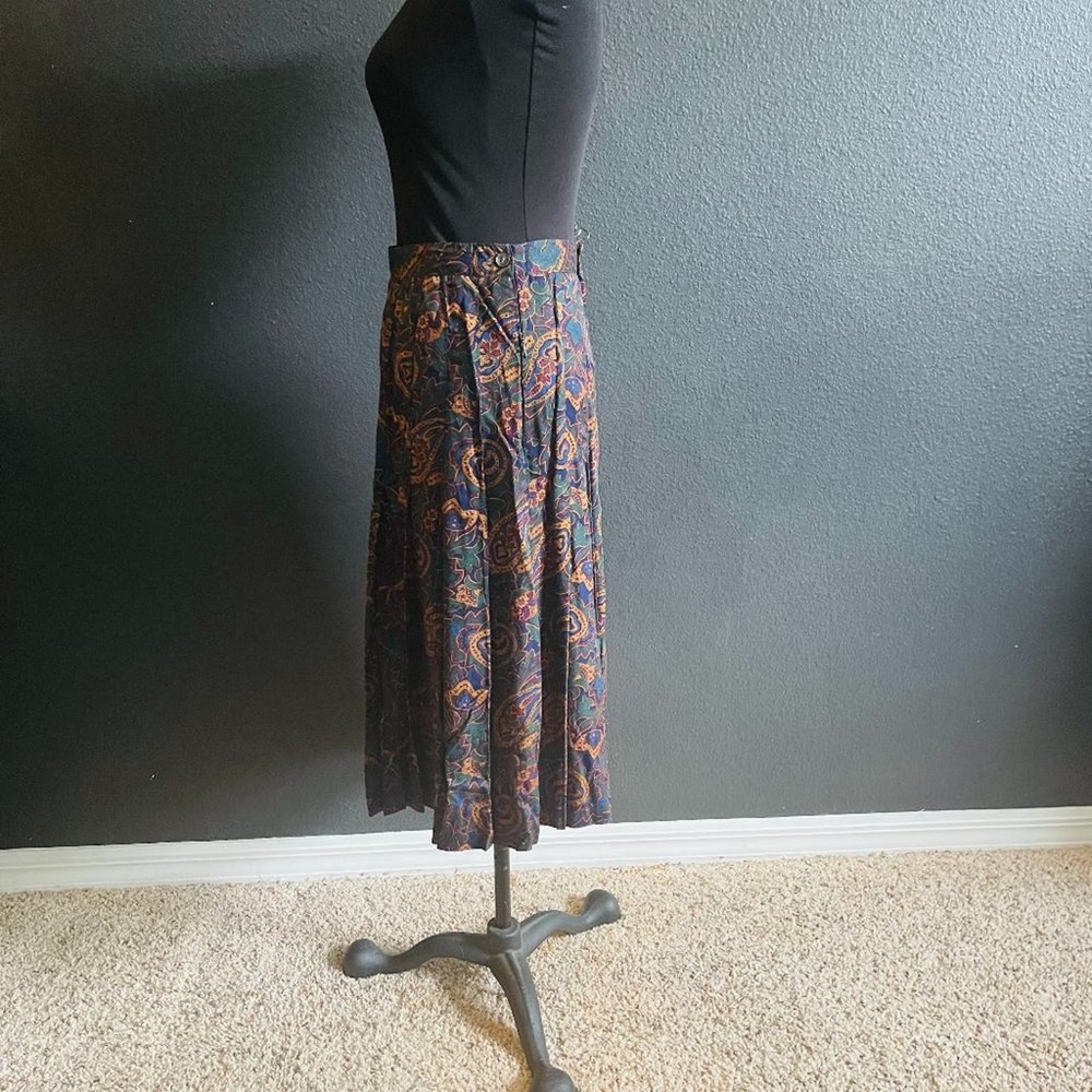 Herman Geist Women's Vintage Paisley Pleated Skirt Size 12 - Picture 6 of 12